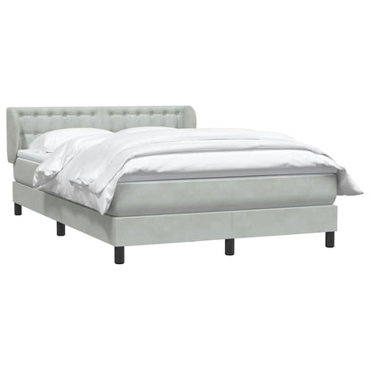 Giroletto a Molle con Materasso Grigio Chiaro 160x210cm Velluto