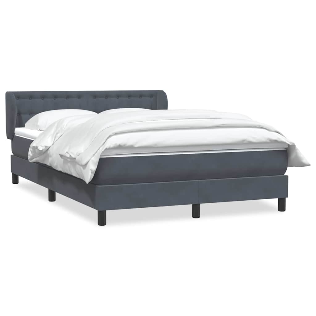 Giroletto a Molle con Materasso Grigio Scuro 160x210 cm Velluto