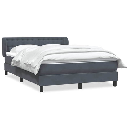 Giroletto a Molle con Materasso Grigio Scuro 160x210 cm Velluto