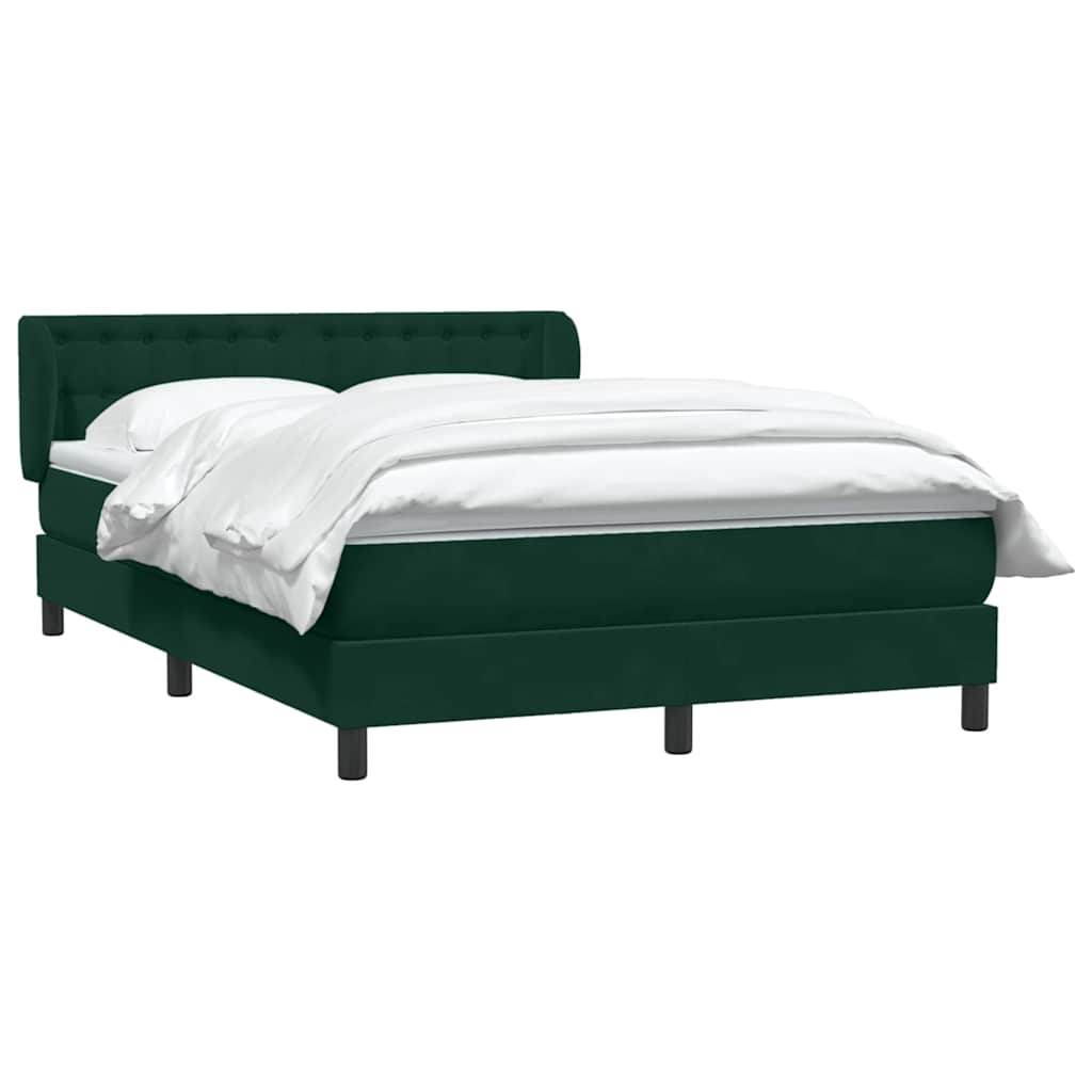 Giroletto a Molle con Materasso Verde Scuro 160x210 cm Velluto