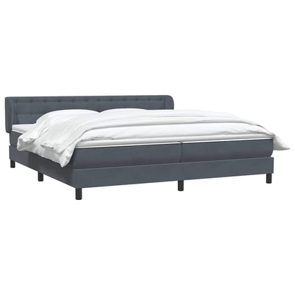 Giroletto a Molle con Materassi Grigio Scuro 180x210 cm Velluto