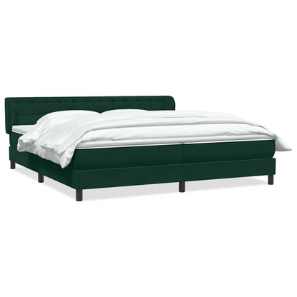 Giroletto a Molle con Materassi Verde Scuro 180x210 cm Velluto