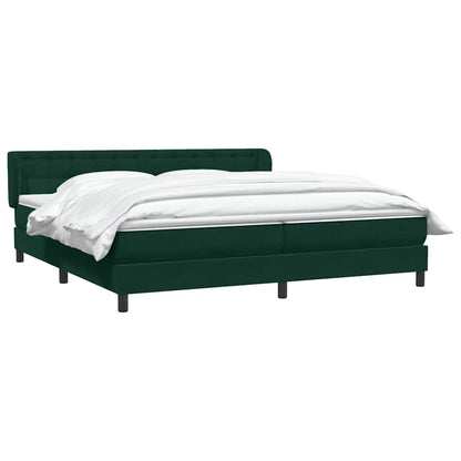 Giroletto a Molle con Materassi Verde Scuro 200x210 cm Velluto