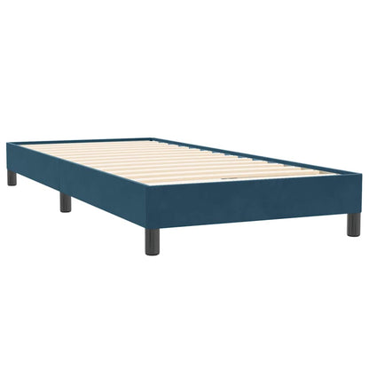 Giroletto a Molle con Materasso Blu Scuro 80x220 cm Velluto