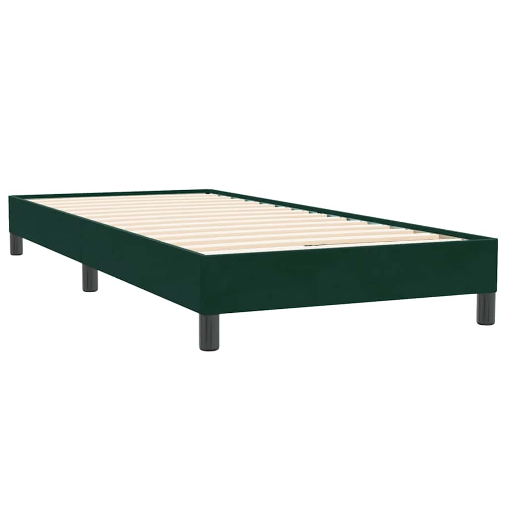 Giroletto a Molle con Materasso Verde Scuro 90x220 cm Velluto