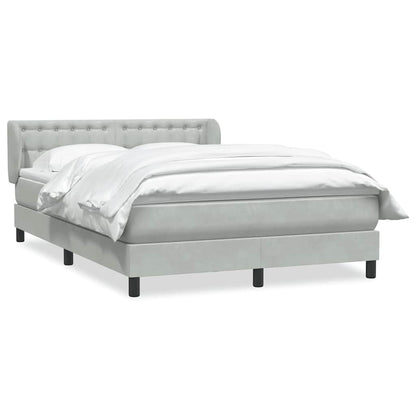 Giroletto a Molle con Materasso Grigio Chiaro 140x220cm Velluto
