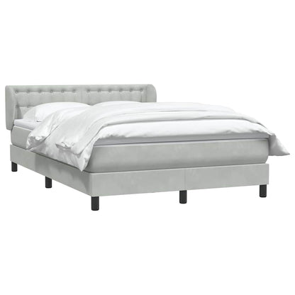 Giroletto a Molle con Materasso Grigio Chiaro 140x220cm Velluto