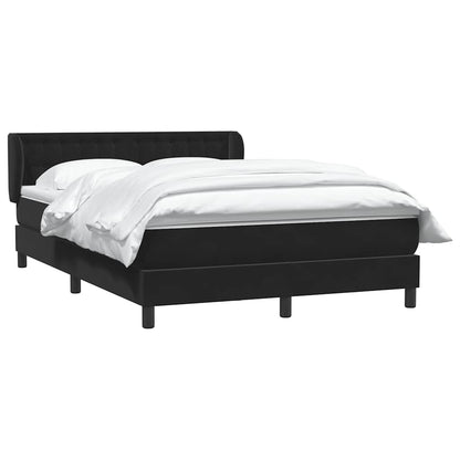Giroletto a Molle con Materasso Nero 140x220 cm in Velluto