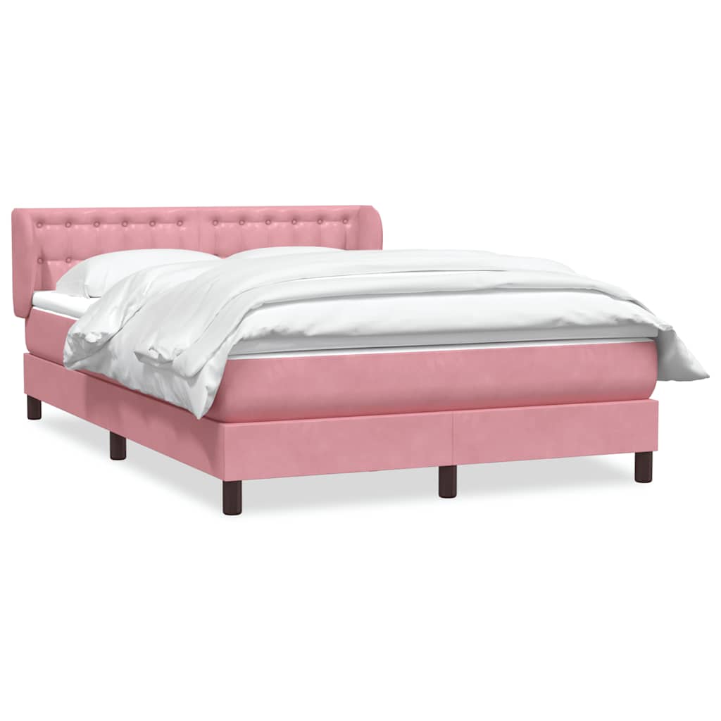 Giroletto a Molle con Materasso Rosa 140x220 cm in Velluto