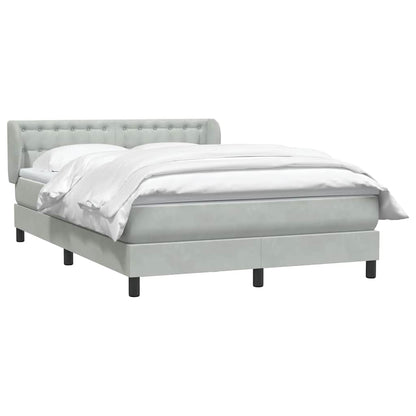 Giroletto a Molle con Materasso Grigio Chiaro 160x220cm Velluto