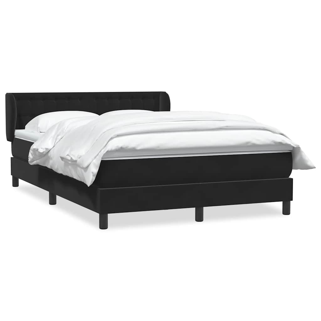 Giroletto a Molle con Materasso Nero 160x220 cm in Velluto