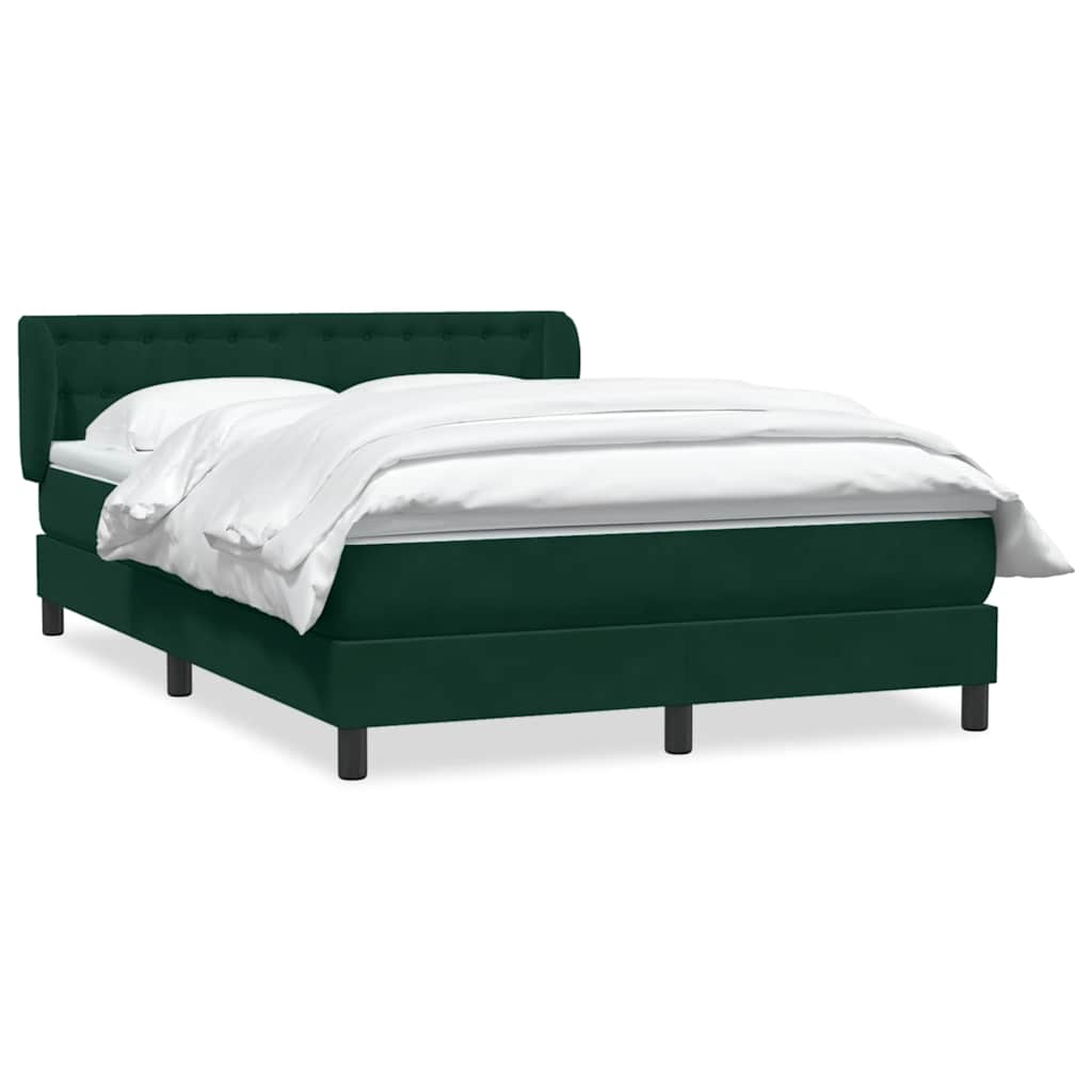 Giroletto a Molle con Materasso Verde Scuro 160x220 cm Velluto