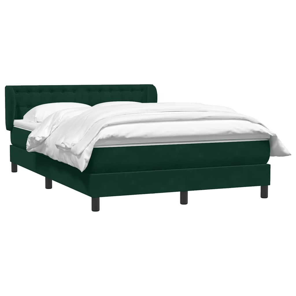 Giroletto a Molle con Materasso Verde Scuro 160x220 cm Velluto