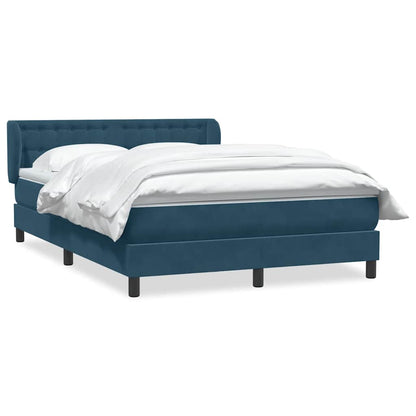 Giroletto a Molle con Materasso Blu Scuro 160x220 cm in Velluto