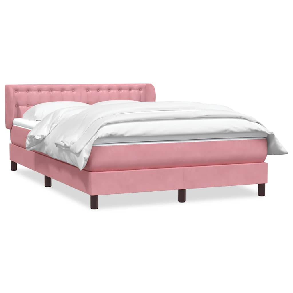 Giroletto a Molle con Materasso Rosa 160x220 cm in Velluto