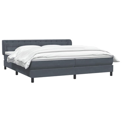 Giroletto a Molle con Materassi Grigio Scuro 180x220 cm Velluto