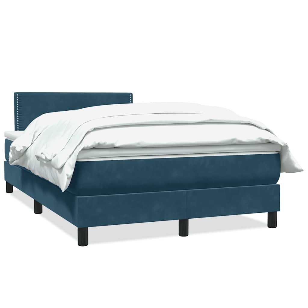 Giroletto a Molle con Materassi Blu Scuro 180x220 cm Velluto