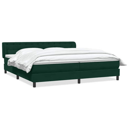 Giroletto a Molle con Materassi Verde Scuro 200x220 cm Velluto