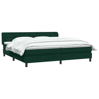 Giroletto a Molle con Materassi Verde Scuro 200x220 cm Velluto