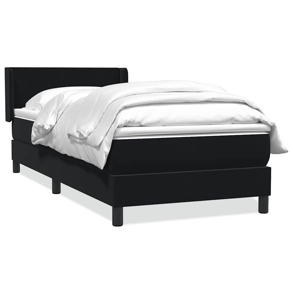 Giroletto a Molle con Materasso Nero 80x210 cm Velluto