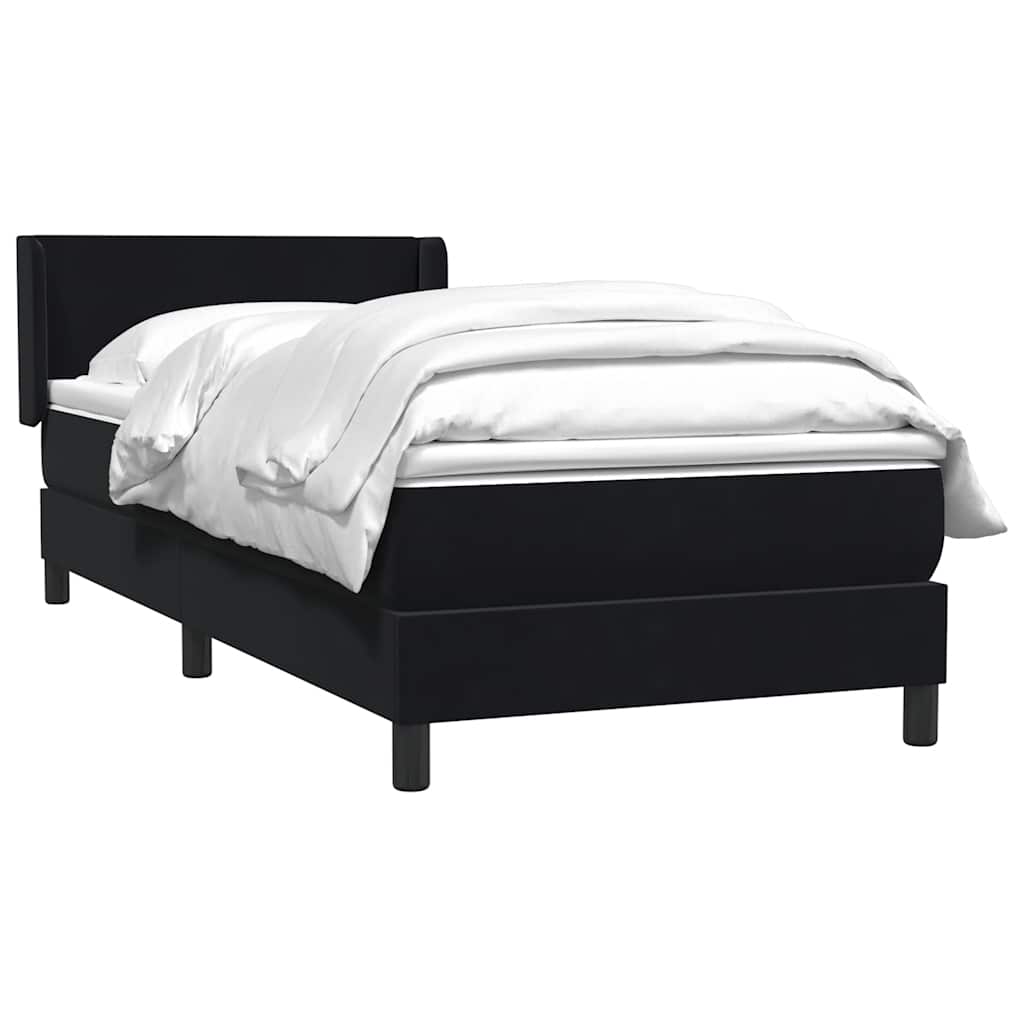 Giroletto a Molle con Materasso Nero 80x210 cm Velluto