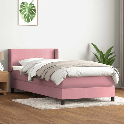 Giroletto a Molle con Materasso Rosa 80x210 cm Velluto
