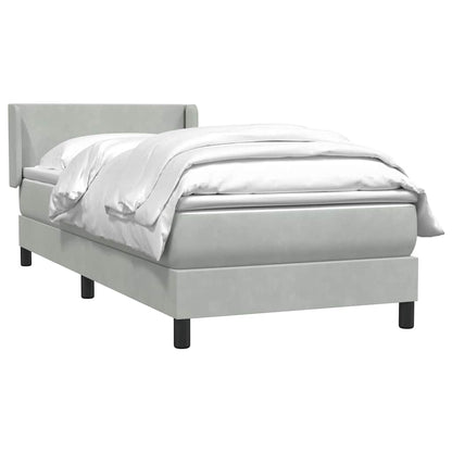 Giroletto a Molle con Materasso grigio chiaro 90x210 cm Velluto