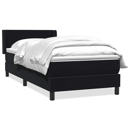 Giroletto a Molle con Materasso Nero 90x210 cm in Velluto