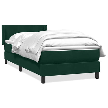 Giroletto a Molle con Materasso Verde Scuro 90x210 cm Velluto