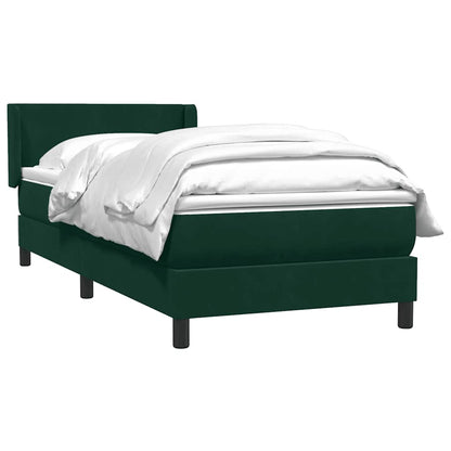 Giroletto a Molle con Materasso Verde Scuro 90x210 cm Velluto