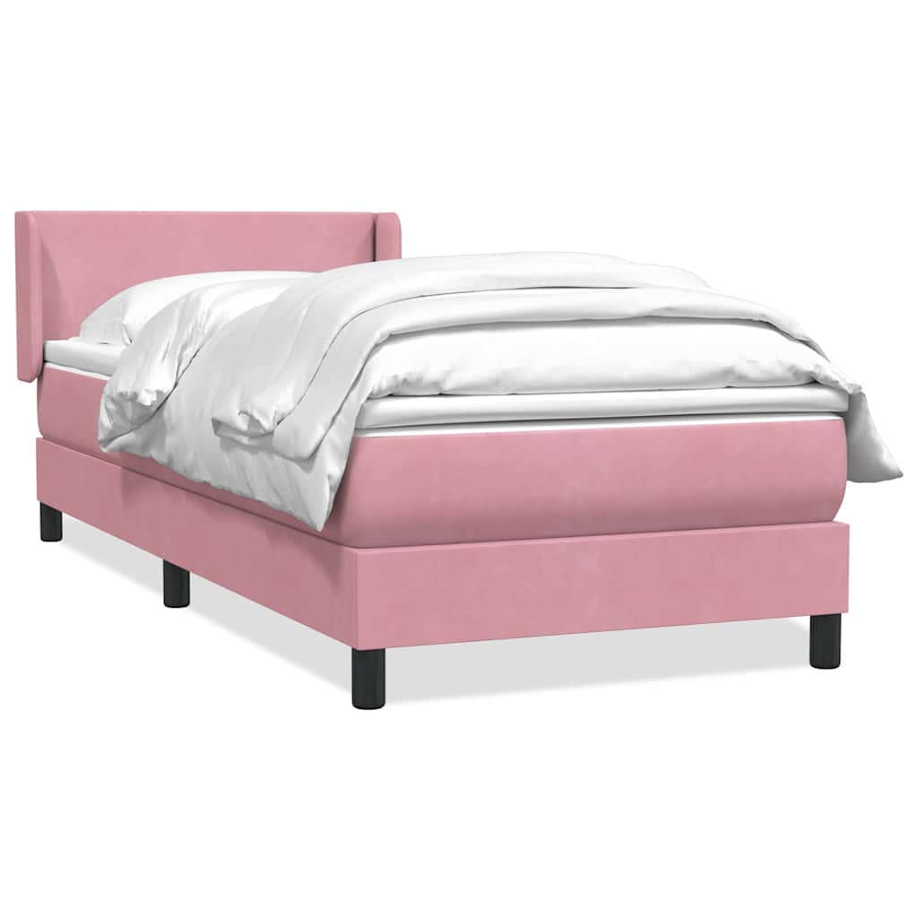 Giroletto a Molle con Materasso Rosa 90x210 cm Velluto
