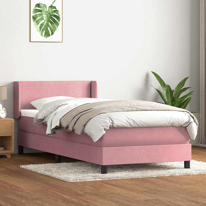 Giroletto a Molle con Materasso Rosa 90x210 cm Velluto
