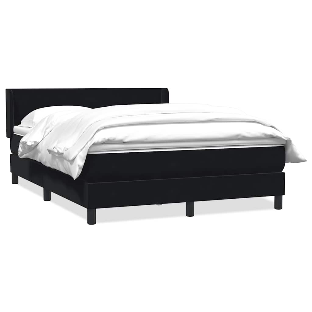 Giroletto a Molle con Materasso Nero 140x210 cm in Velluto