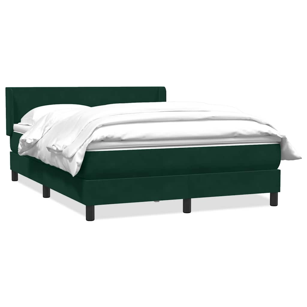 Giroletto a Molle con Materasso Verde Scuro 140x210 cm Velluto
