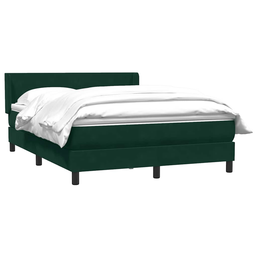Giroletto a Molle con Materasso Verde Scuro 140x210 cm Velluto