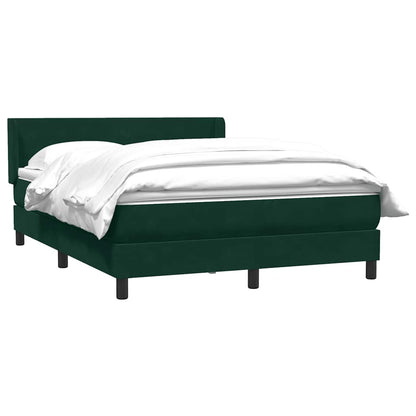 Giroletto a Molle con Materasso Verde Scuro 140x210 cm Velluto
