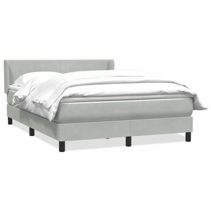 Giroletto a Molle con Materasso Grigio Chiaro 160x210cm Velluto