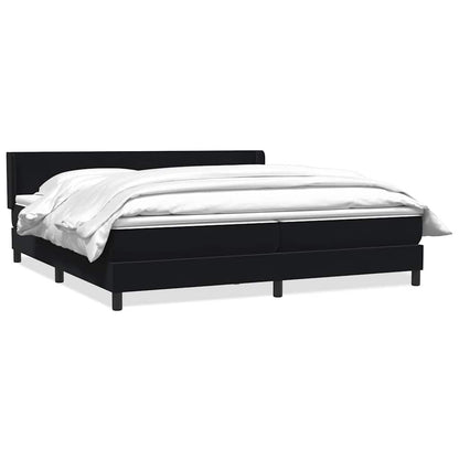 Giroletto a Molle con Materasso Nero 180x210 cm in Velluto
