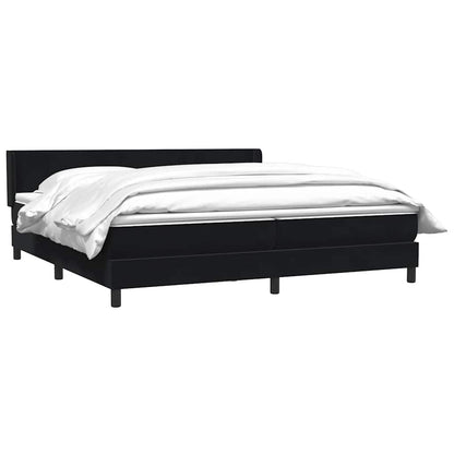 Giroletto a Molle con Materasso Nero 180x210 cm in Velluto