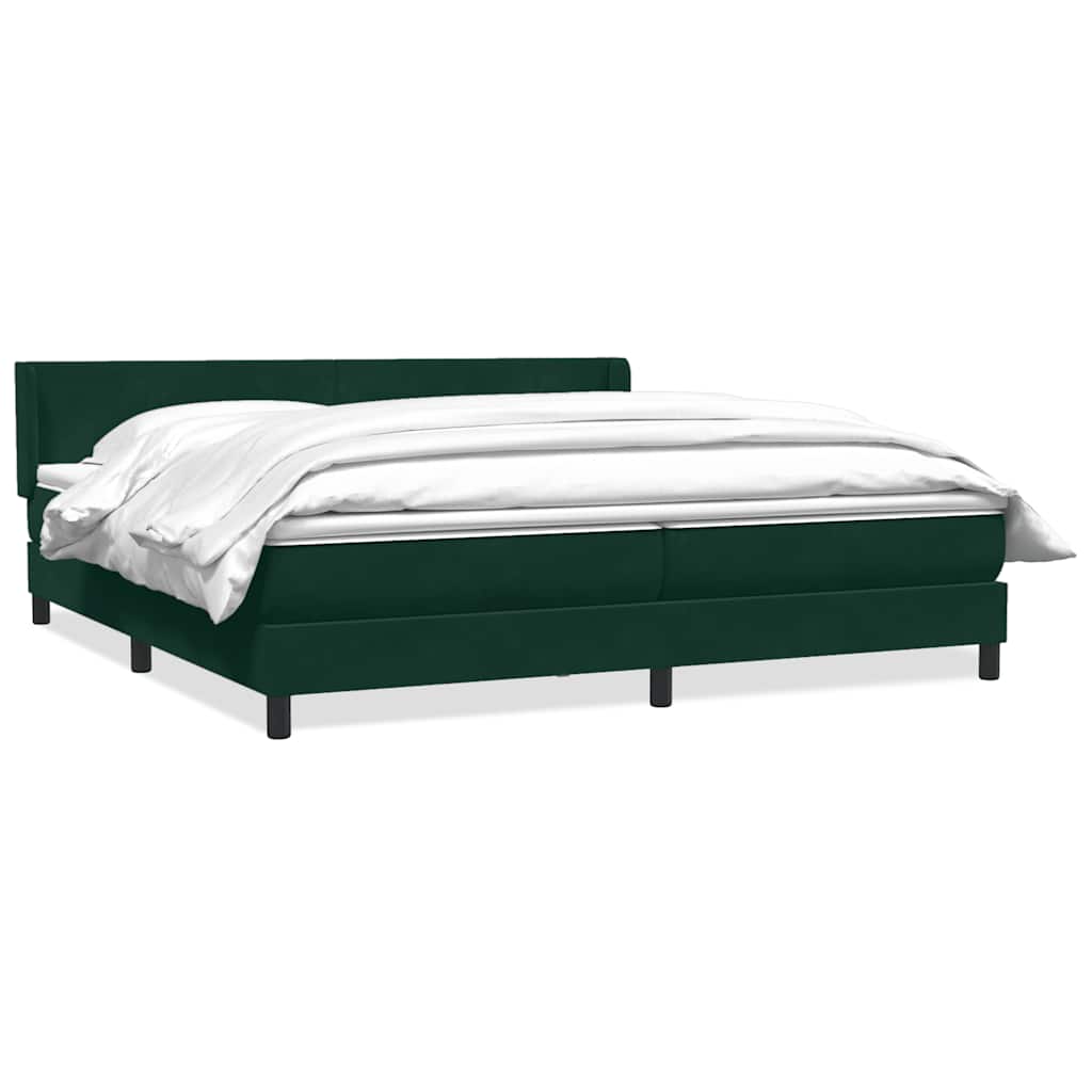 Giroletto a Molle con Materasso Verde Scuro 200x210 cm Velluto