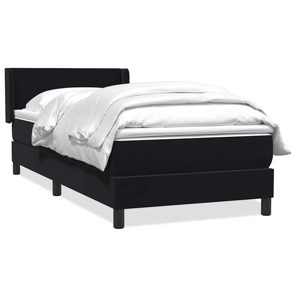 Giroletto a Molle con Materasso Nero 80x220 cm Velluto