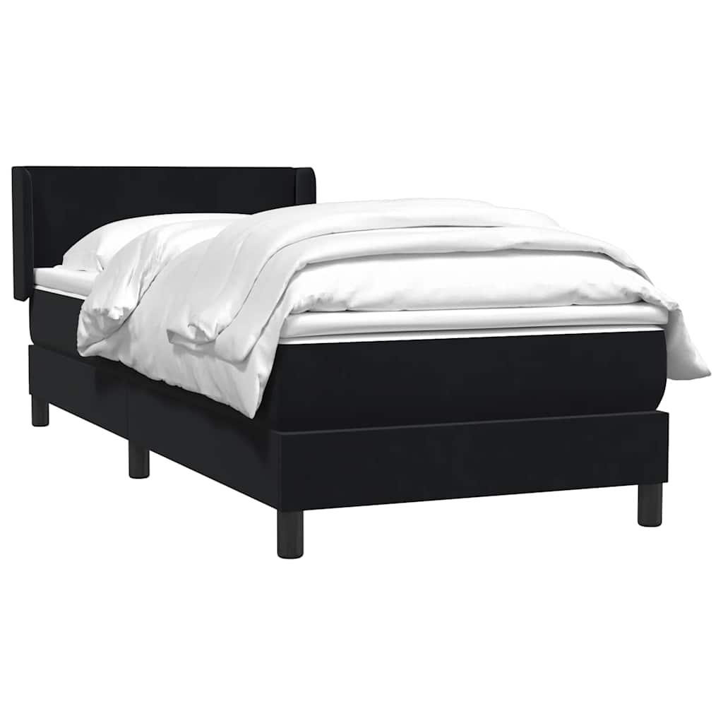 Giroletto a Molle con Materasso Nero 80x220 cm Velluto