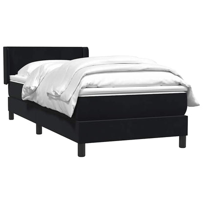 Giroletto a Molle con Materasso Nero 80x220 cm Velluto