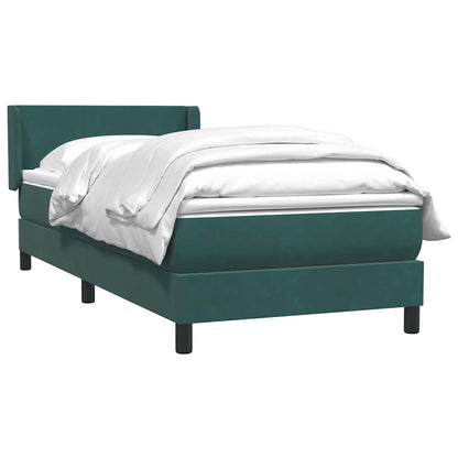 Giroletto a Molle con Materasso Verde Scuro 80x220 cm Velluto