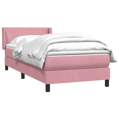 Giroletto a Molle con Materasso Rosa 100x220 cm in Velluto