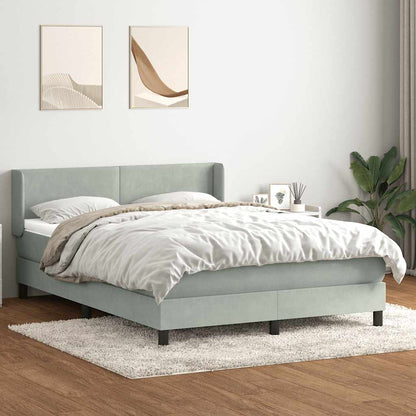 Giroletto a Molle con Materasso Grigio Chiaro 140x220cm Velluto