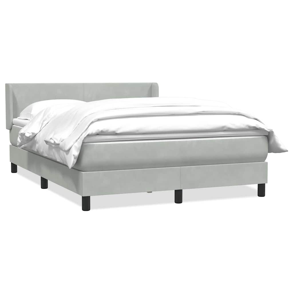 Giroletto a Molle con Materasso Grigio Chiaro 140x220cm Velluto