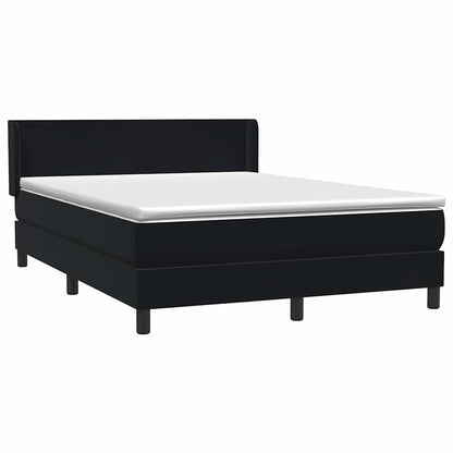 Giroletto a Molle con Materasso Nero 140x220 cm in Velluto