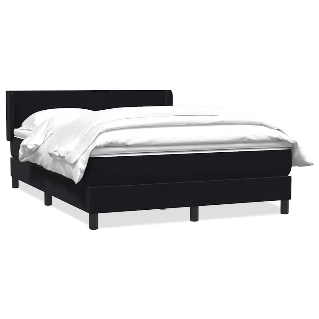 Giroletto a Molle con Materasso Nero 140x220 cm in Velluto