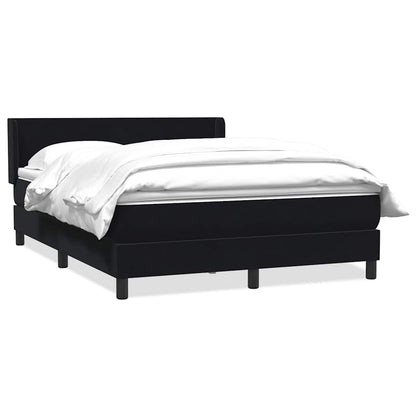 Giroletto a Molle con Materasso Nero 140x220 cm in Velluto